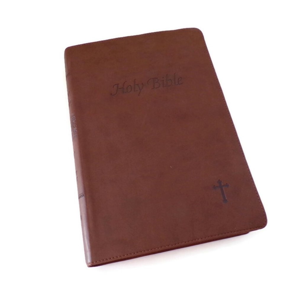 KJV Holy Bible Giant Print Red Letter Leather Bound Genesis  3254